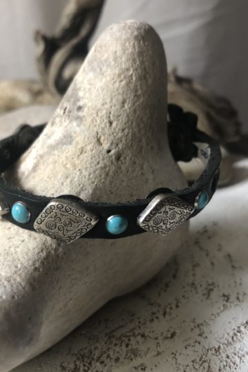 Bracciale rombi e turchese Koru particolare - davanti