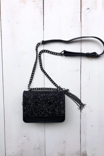 Borsa Nera Glitter Replay