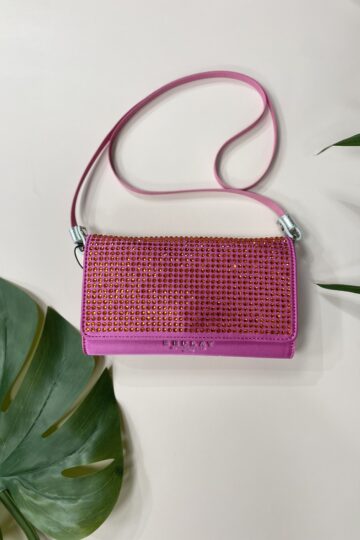 Pochette satin fuxia con strass Replay